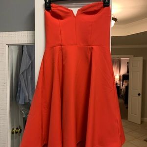 H&M Coral Strapless Mini Dress
